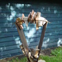 “Bridge #7” (<a href='/inquire.php?gallery=sculpture&file=bridge.jpg&caption=Bridge #7'>Inquire about this piece</a>)<br />info: stone steel  wood / 7'<br />price: sold